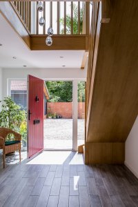 Front door with glazed panels