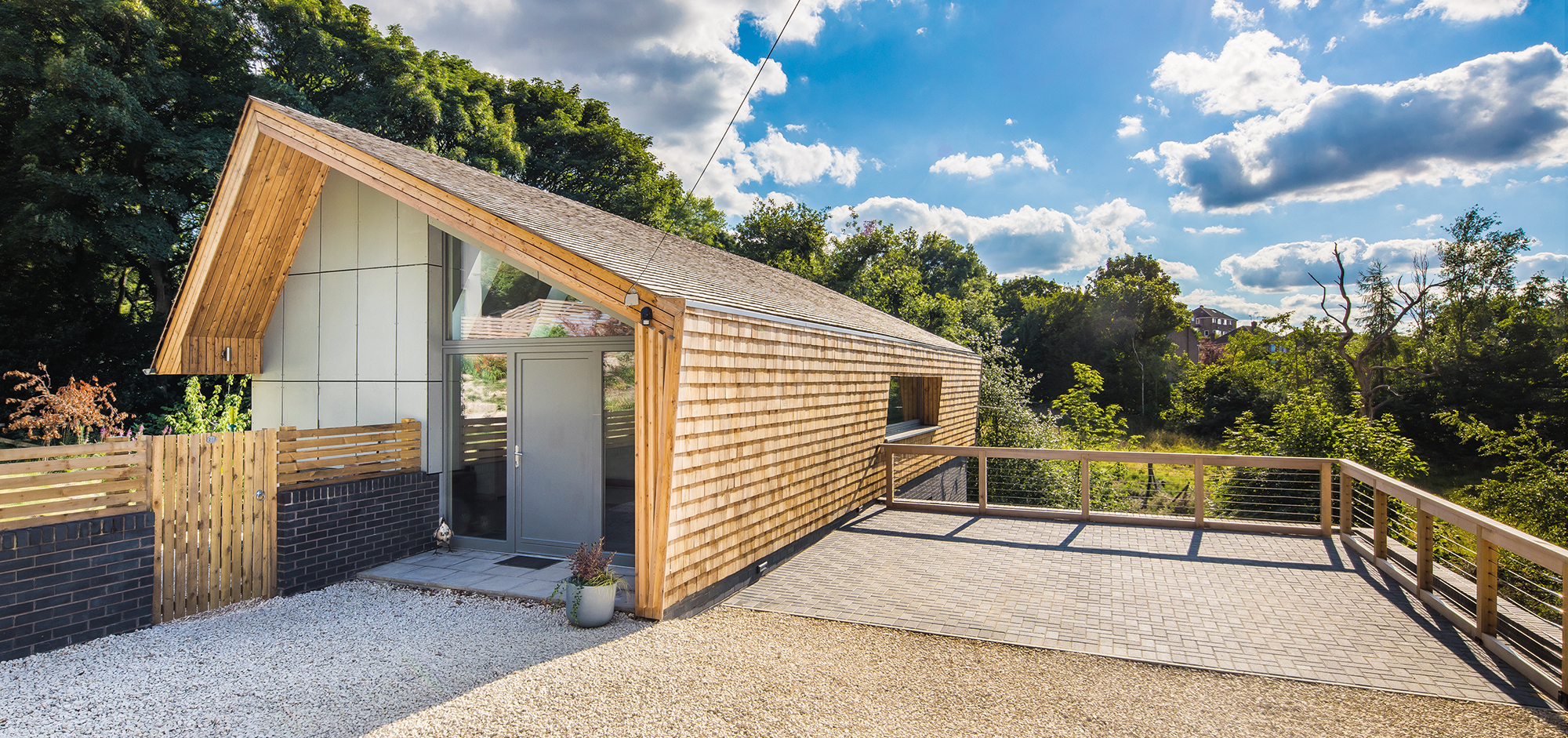 Timber frame split level home