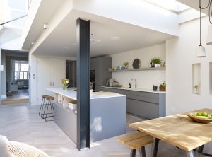 Modern kitchen in Victorian terrace extension