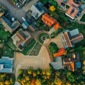 Potton show homes from above