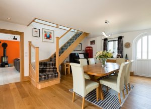 Timber staircase in Potton house