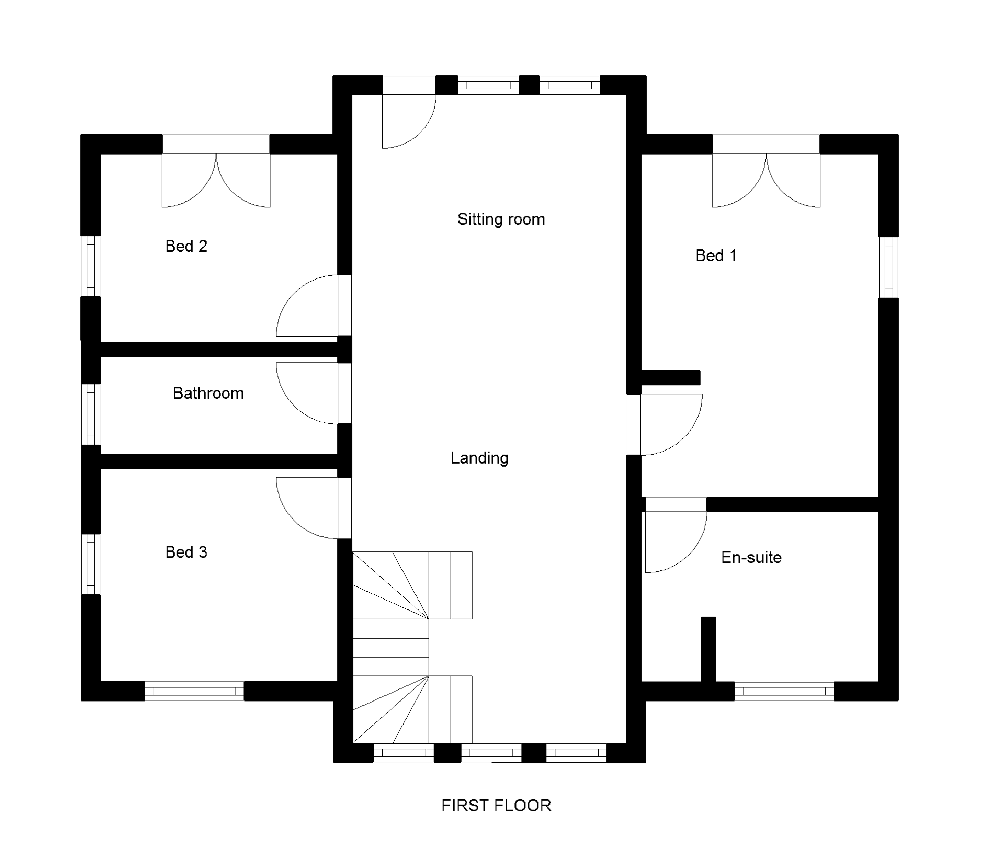 First floor house plans for 3 bedroom home in Fife