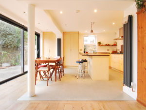 Kitchen-dining extension with sliding doors