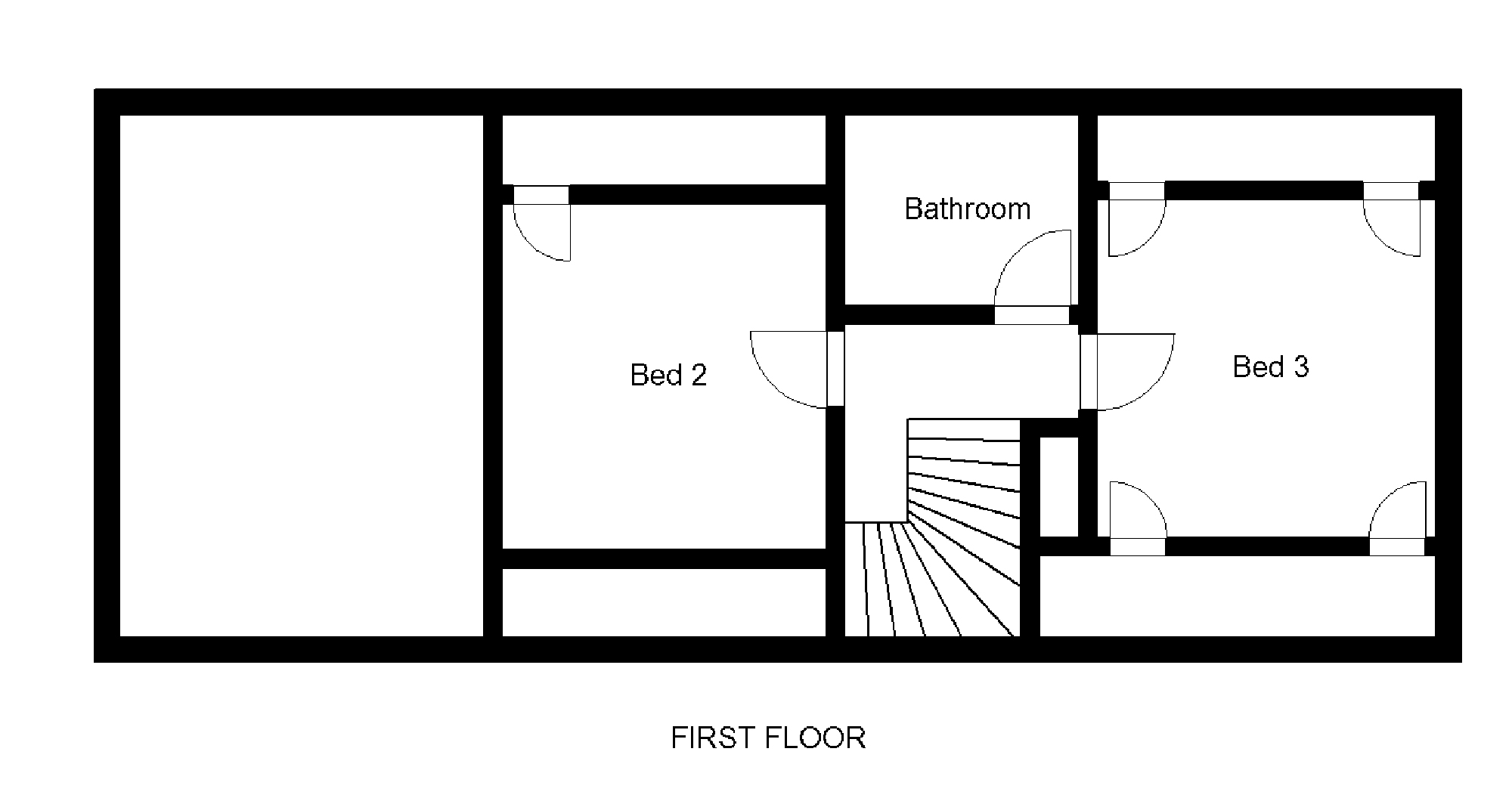 Three bedroom house plan first floor