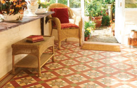 Encaustic-effect floor tiles