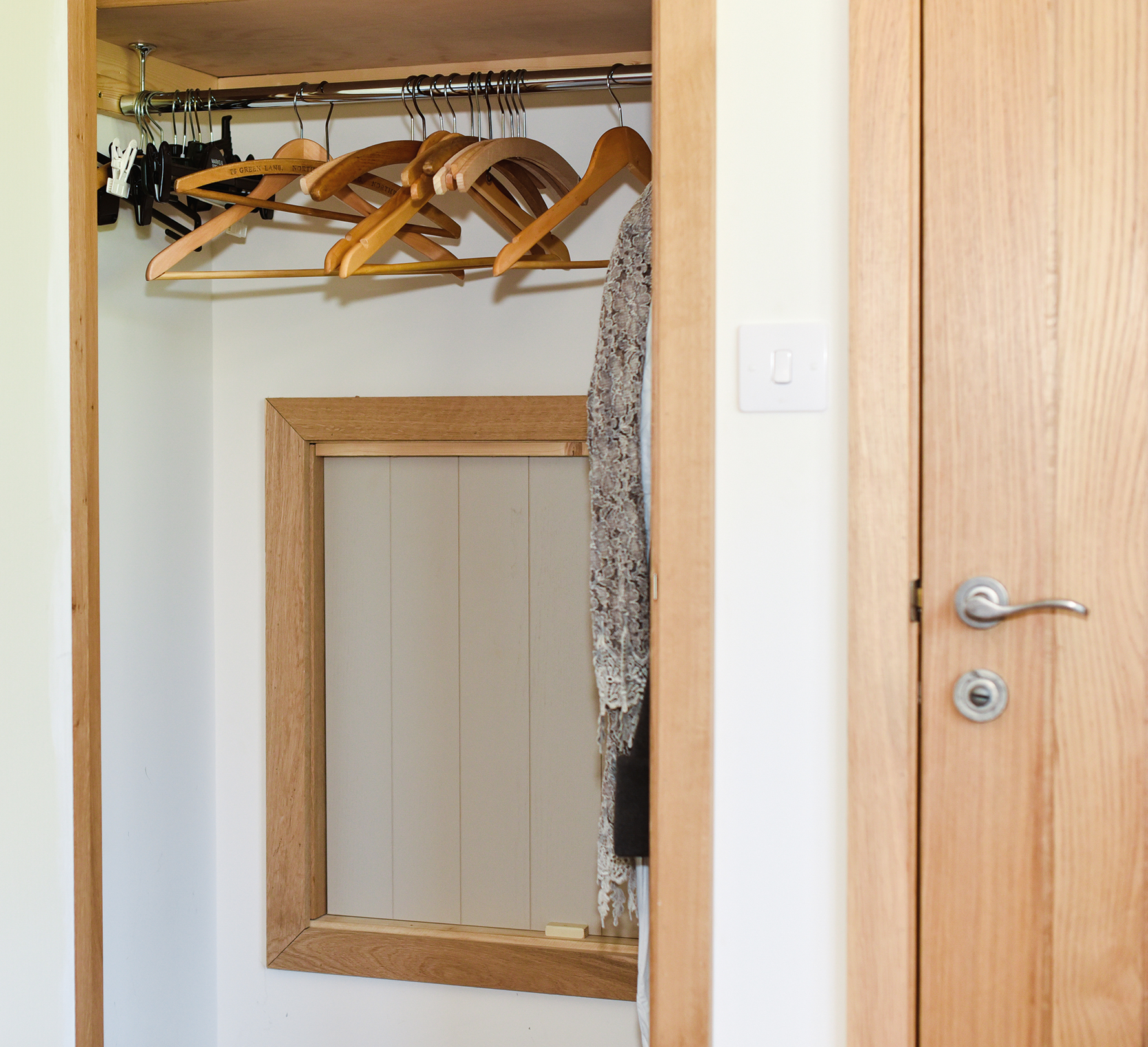 Fire escape hatch in wardrobe