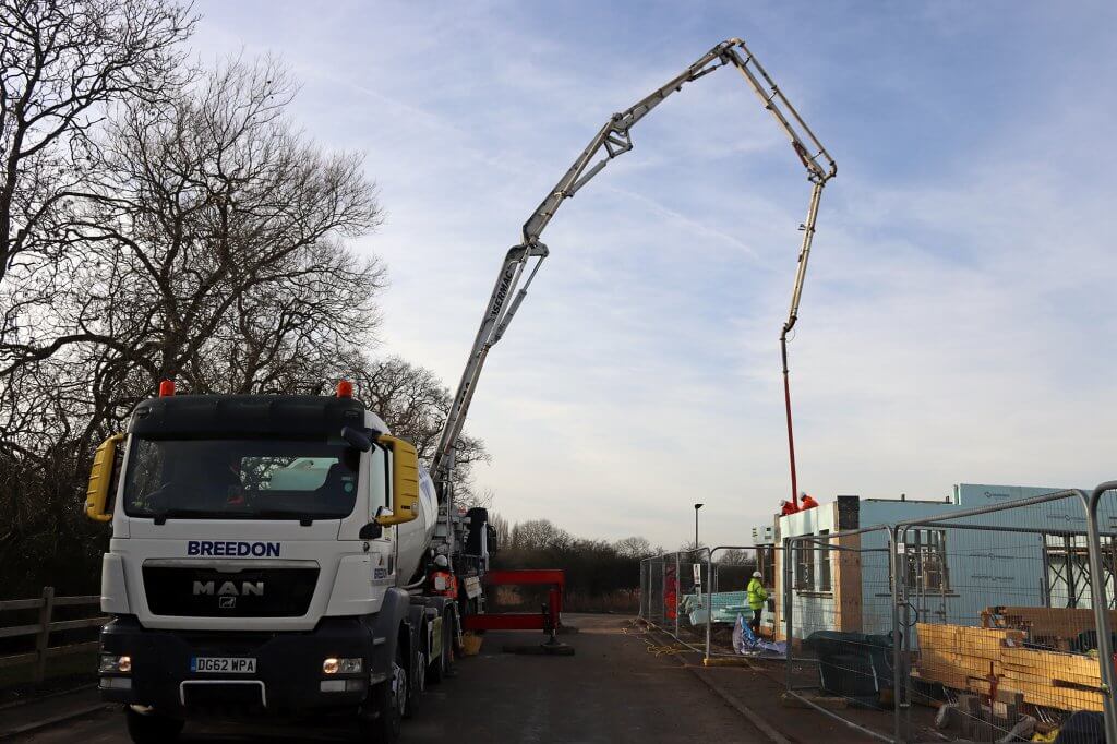 Concrete boom for ICF pour