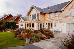 Two storey oak frame extension