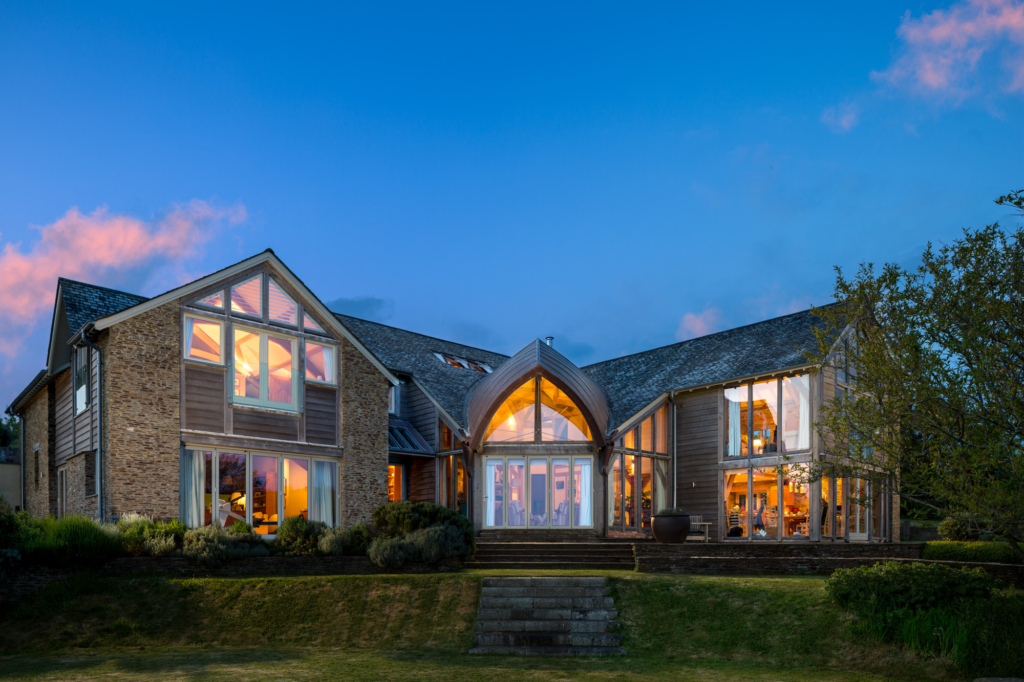 Oak frame farmhouse with mix of stone