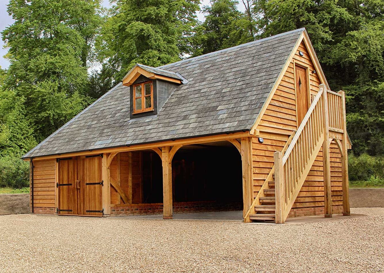 Timber outbuilding garage