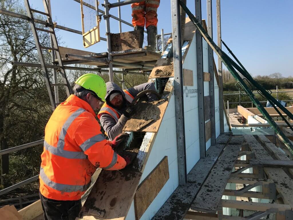 Pouring the ICF gable walls