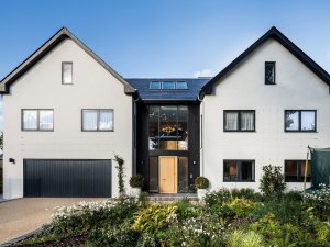 self build with contemporary front door
