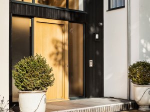 self build with contemporary front door