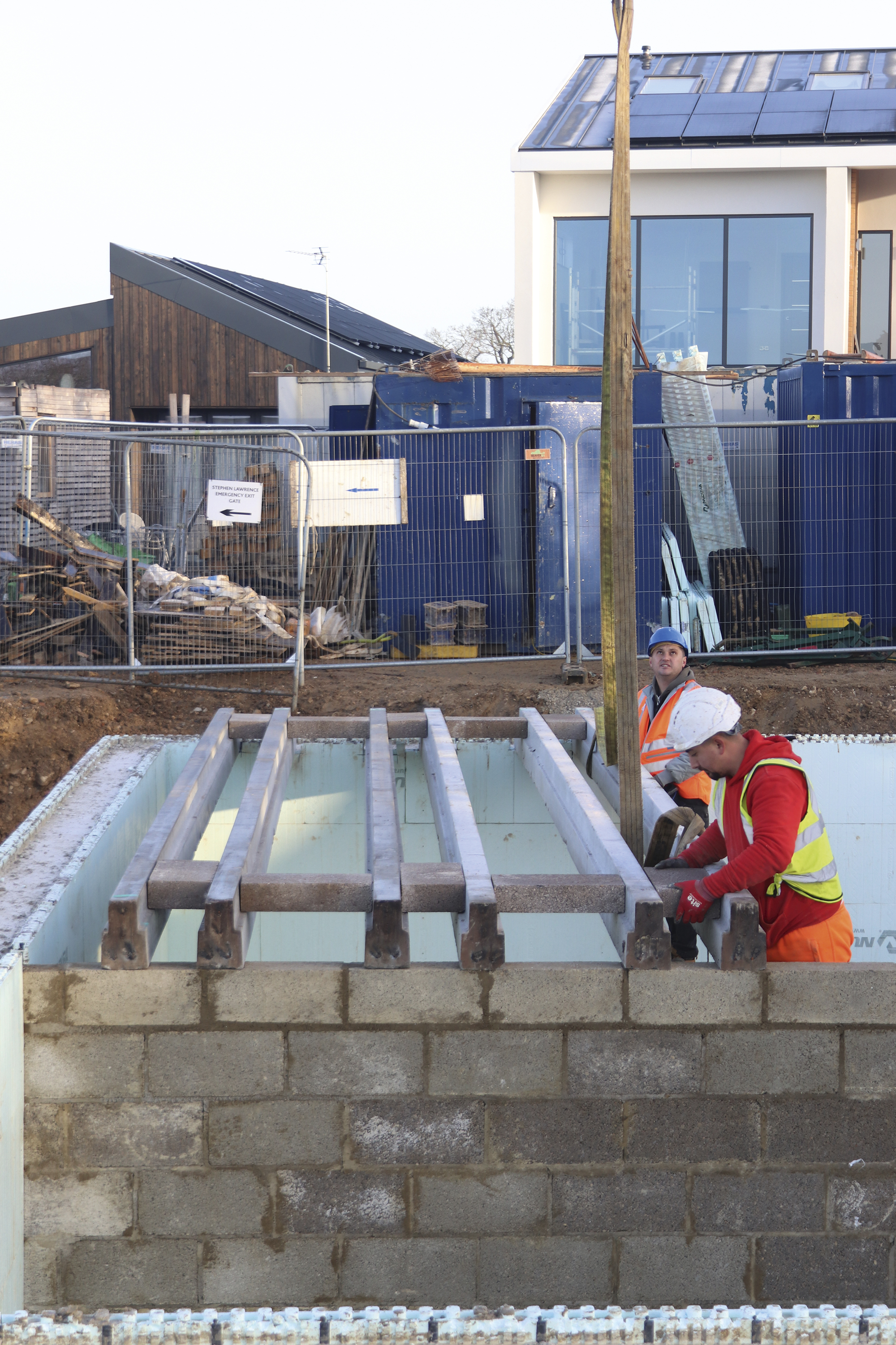 Craning in the beam and block ground floor structure