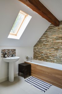 contemporary tiled bathroom