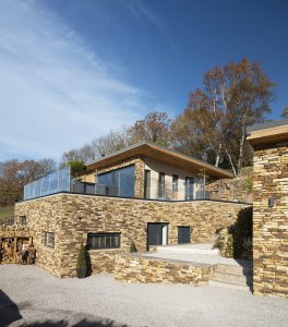 House exterior with glazed roof terrace in Bolsterstone