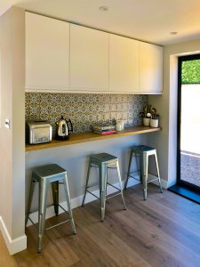 Breakfast bar in modern kitchen