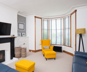 Modern living room in open-plan living area