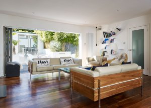 Bright and spacious open-plan living area in London property