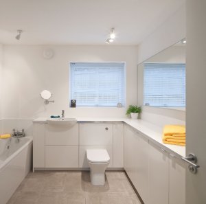 Contemporary bathroom with underfloor heating