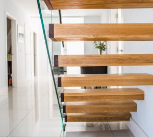 contemporary floating staircase