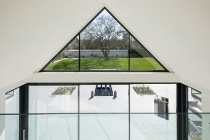 Gable windows provide view of surrey countryside