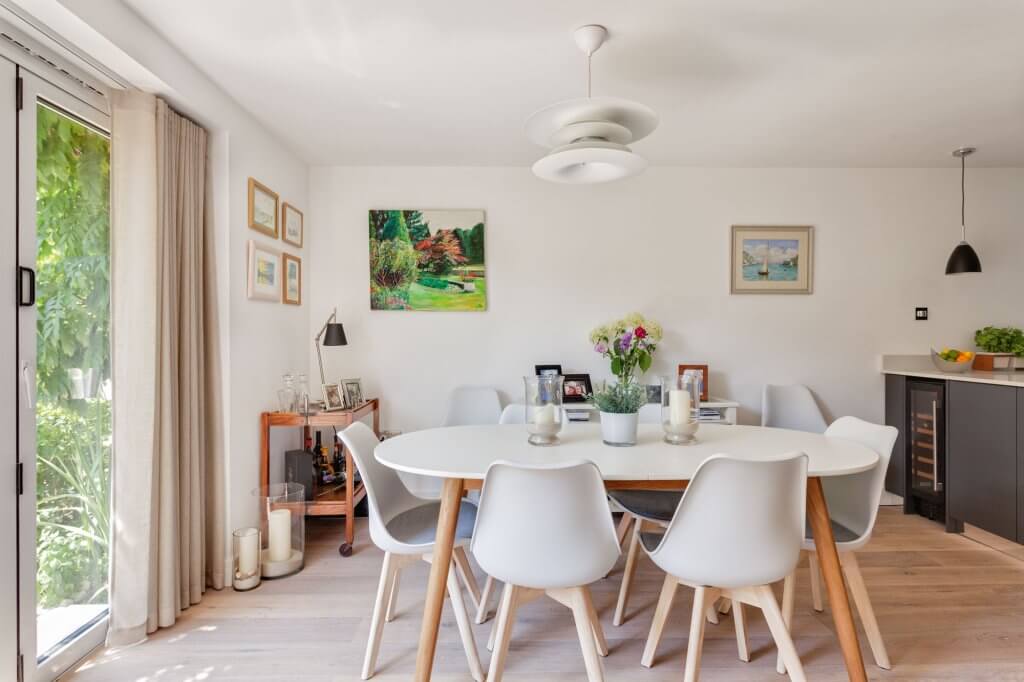 modern and bright dining space