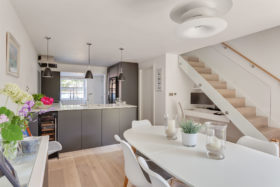 open plan modern kitchen area