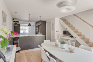 open plan modern kitchen area