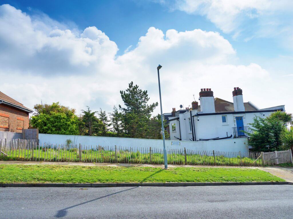 The sloped plot already has permission for a two-storey house set into the hillside 