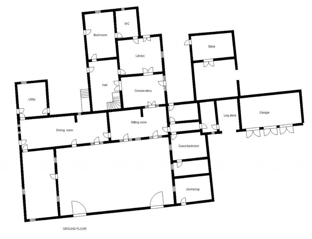 Large barn conversion floor plan