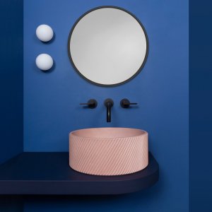 Otto concrete basin in blush