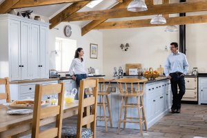 period kitchen with exposed beams