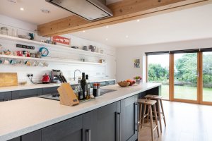 Open-plan kitchen diner