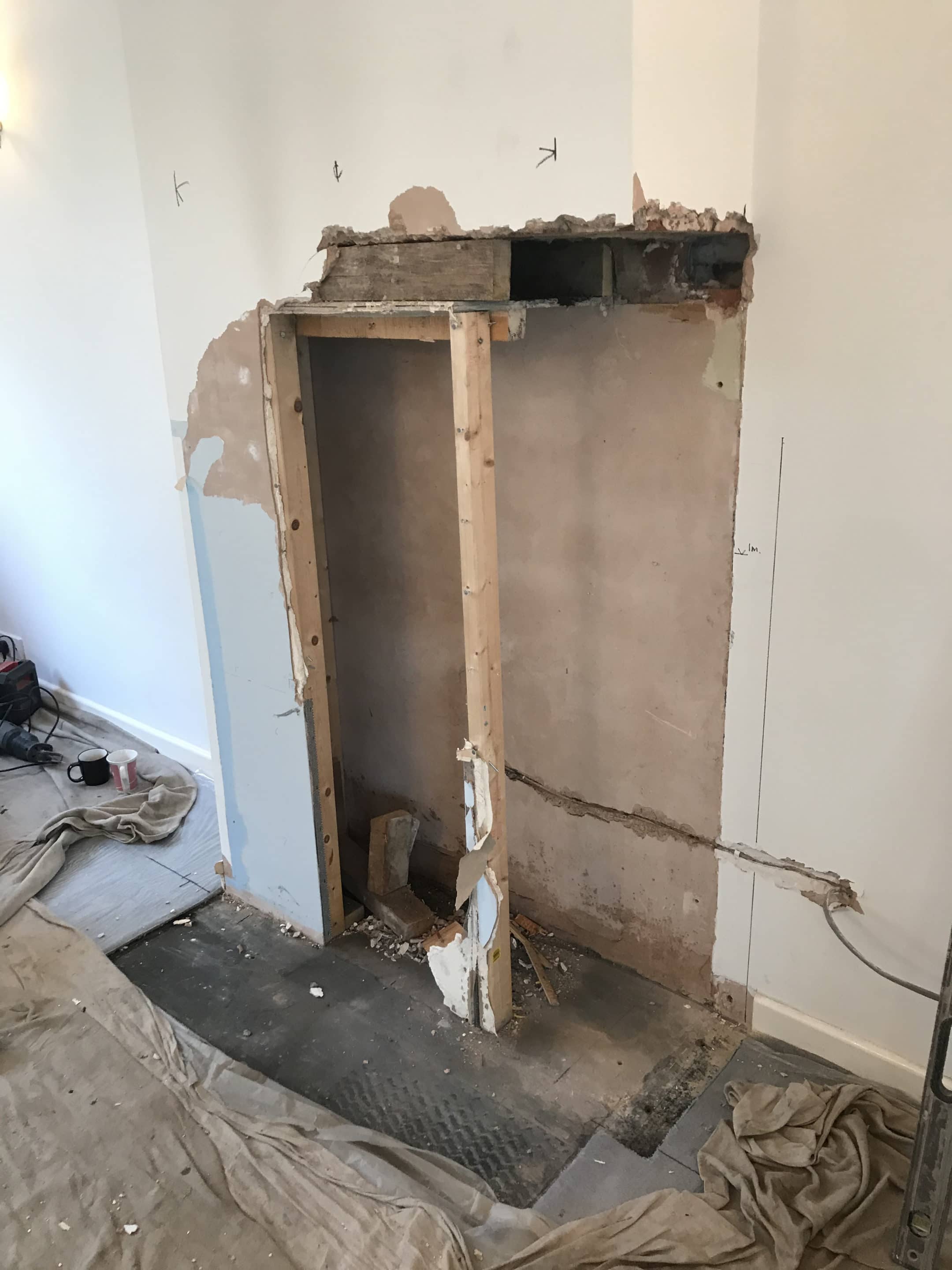 Removed stud wall