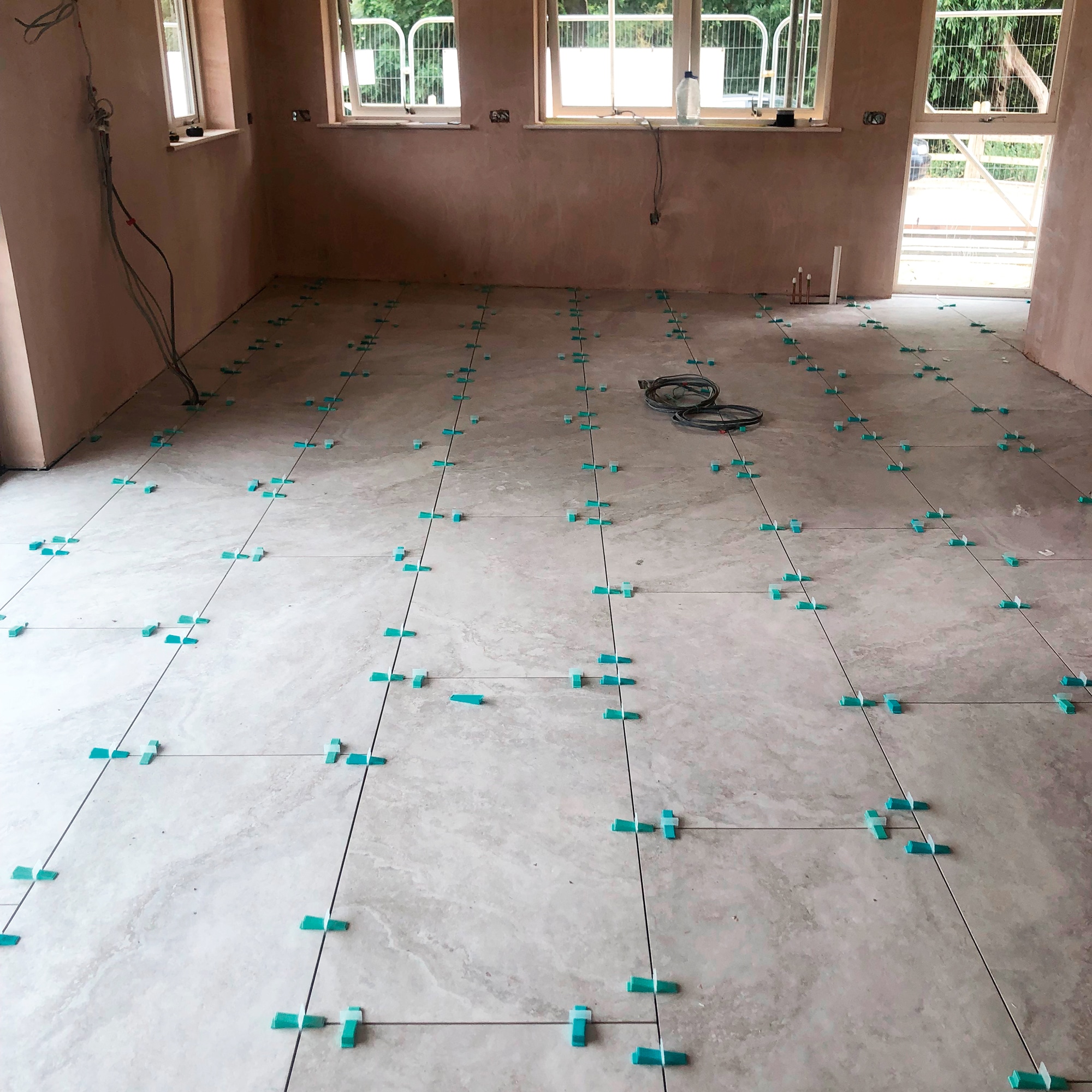 Laying tiles