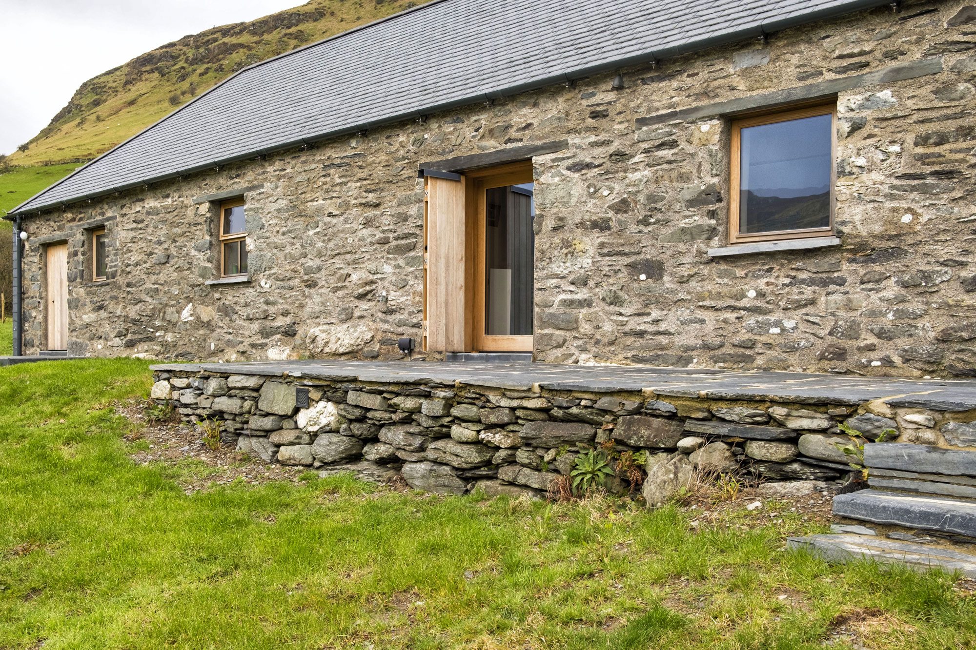 Exterior of stone cottage