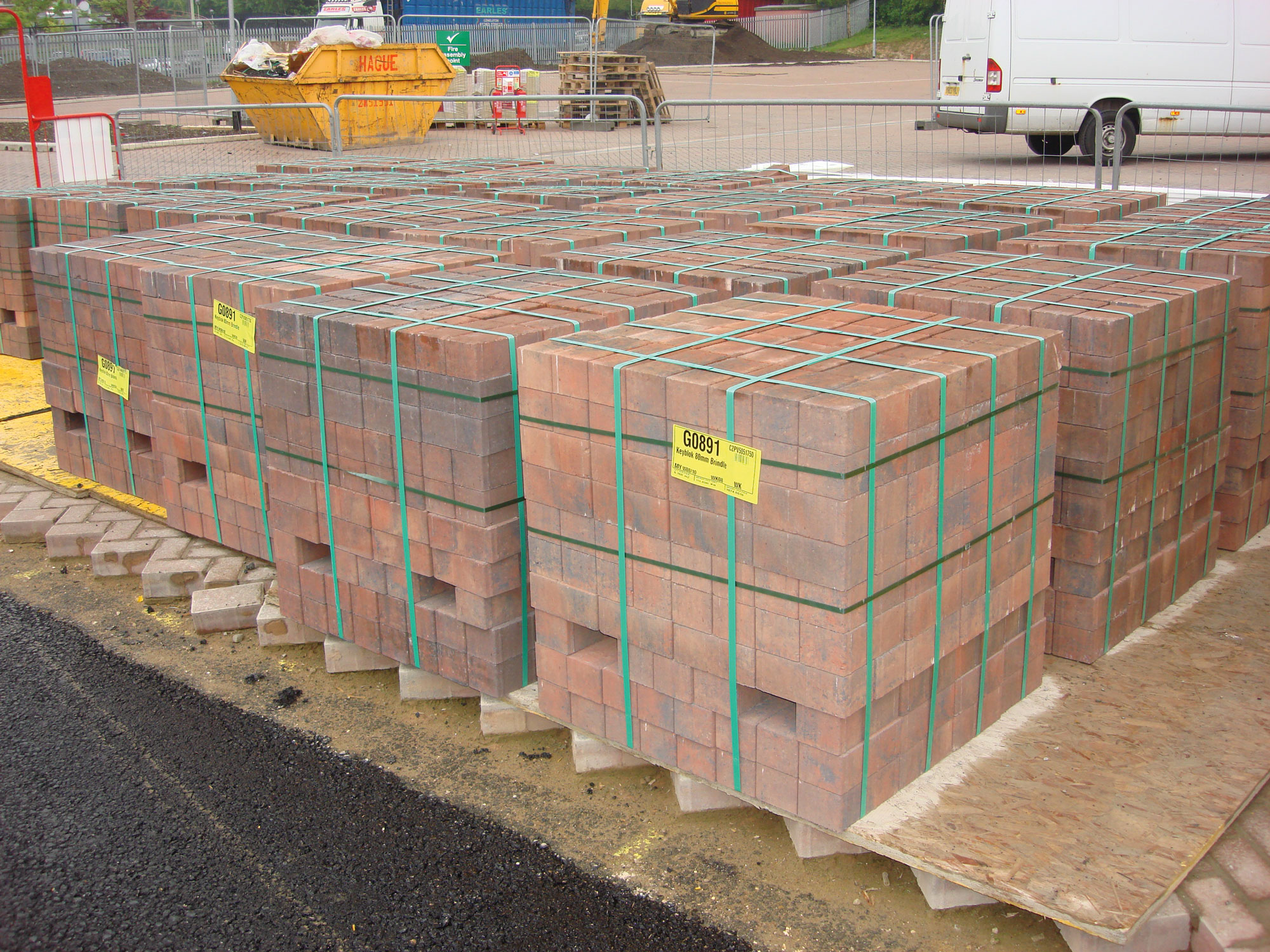 Pallet of bricks for building project