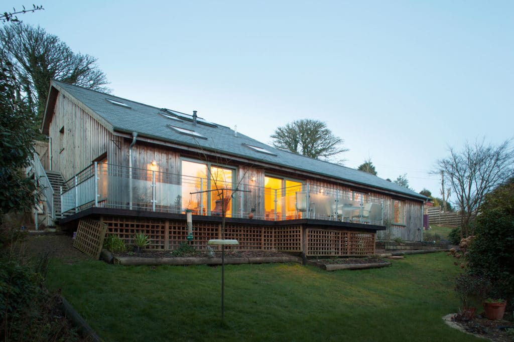 Clad house on sloping plot