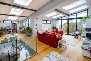Open-plan modern home with glazing