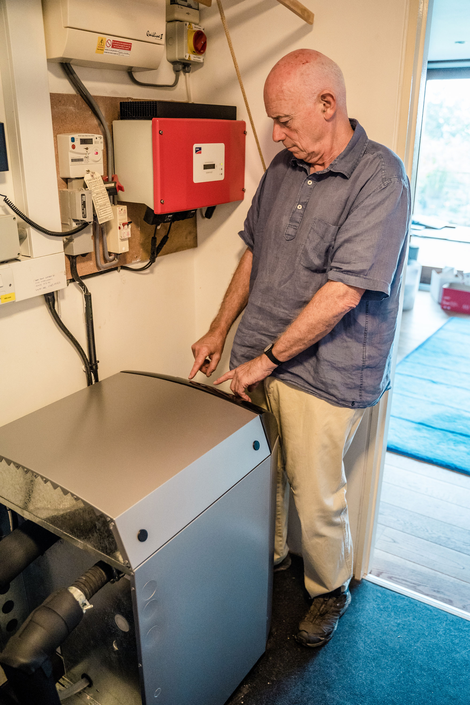 Ted Stevens with ground source heat pump