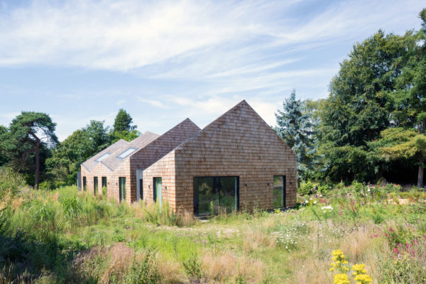 House wrapped in cedar shingles