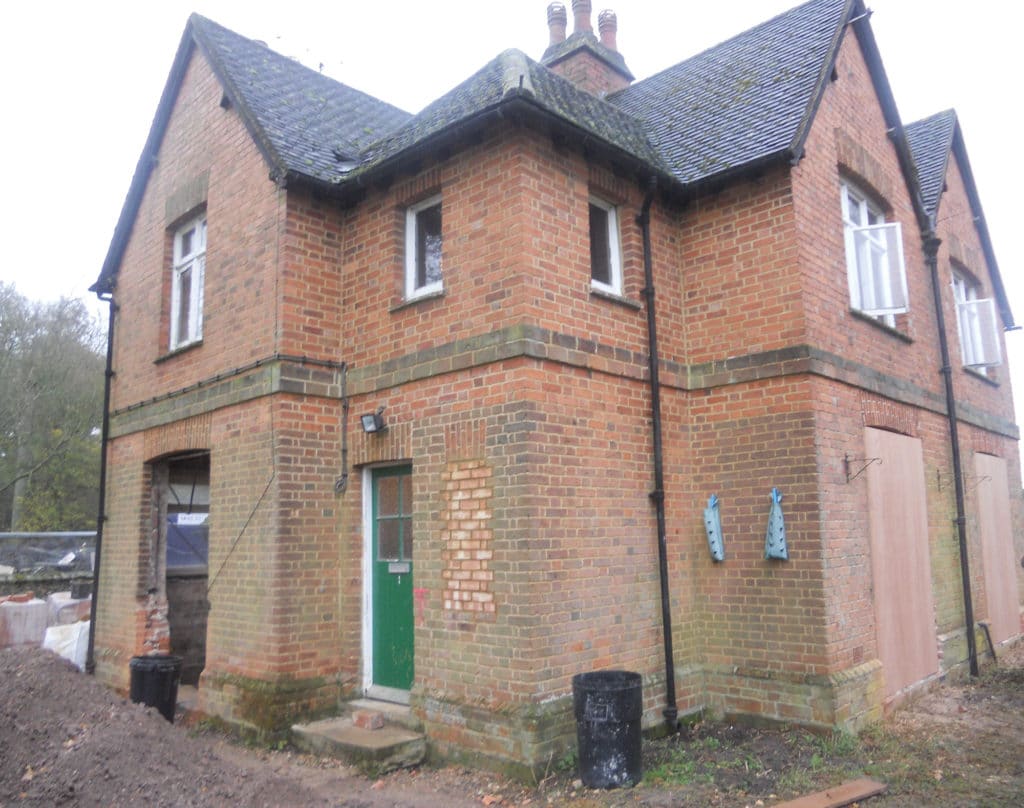 Old red brick house