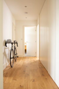 Wide corridor with timber planks