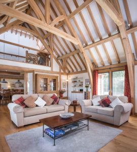 Exposed oak beams