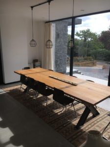 Industrial-style dining table