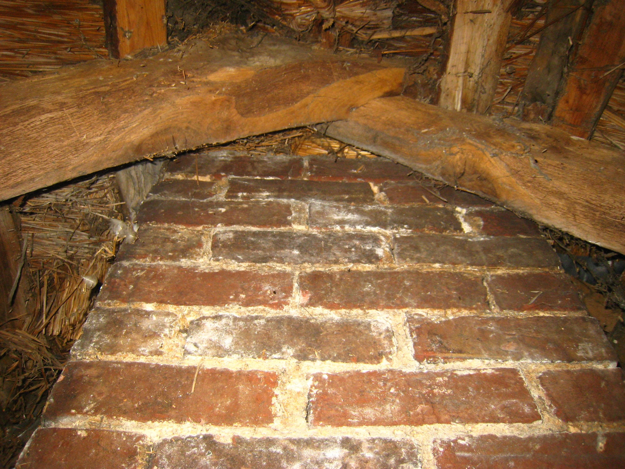 Exposed beams with straw roof alan blog