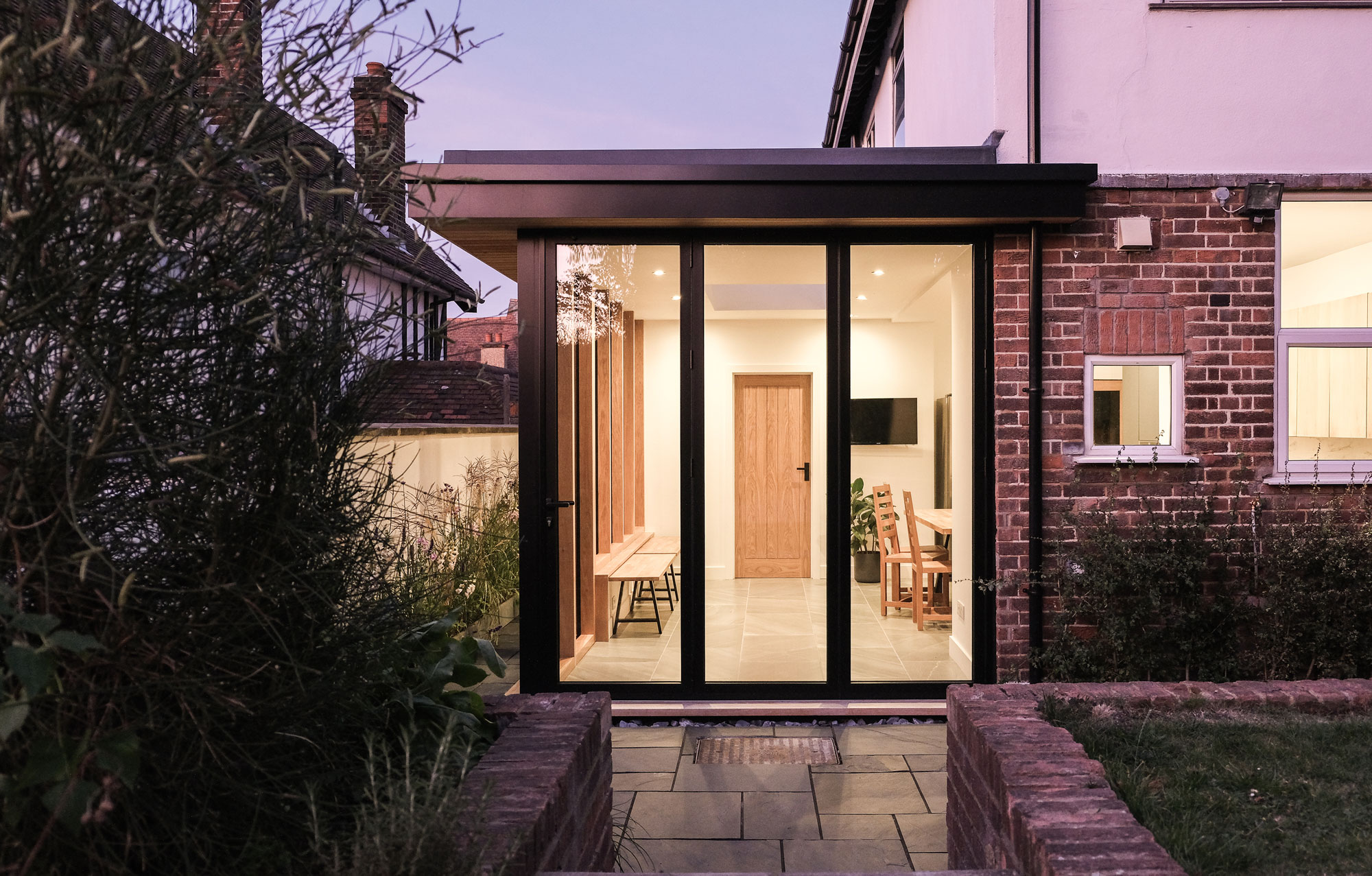 Glazed bifold door rear extension