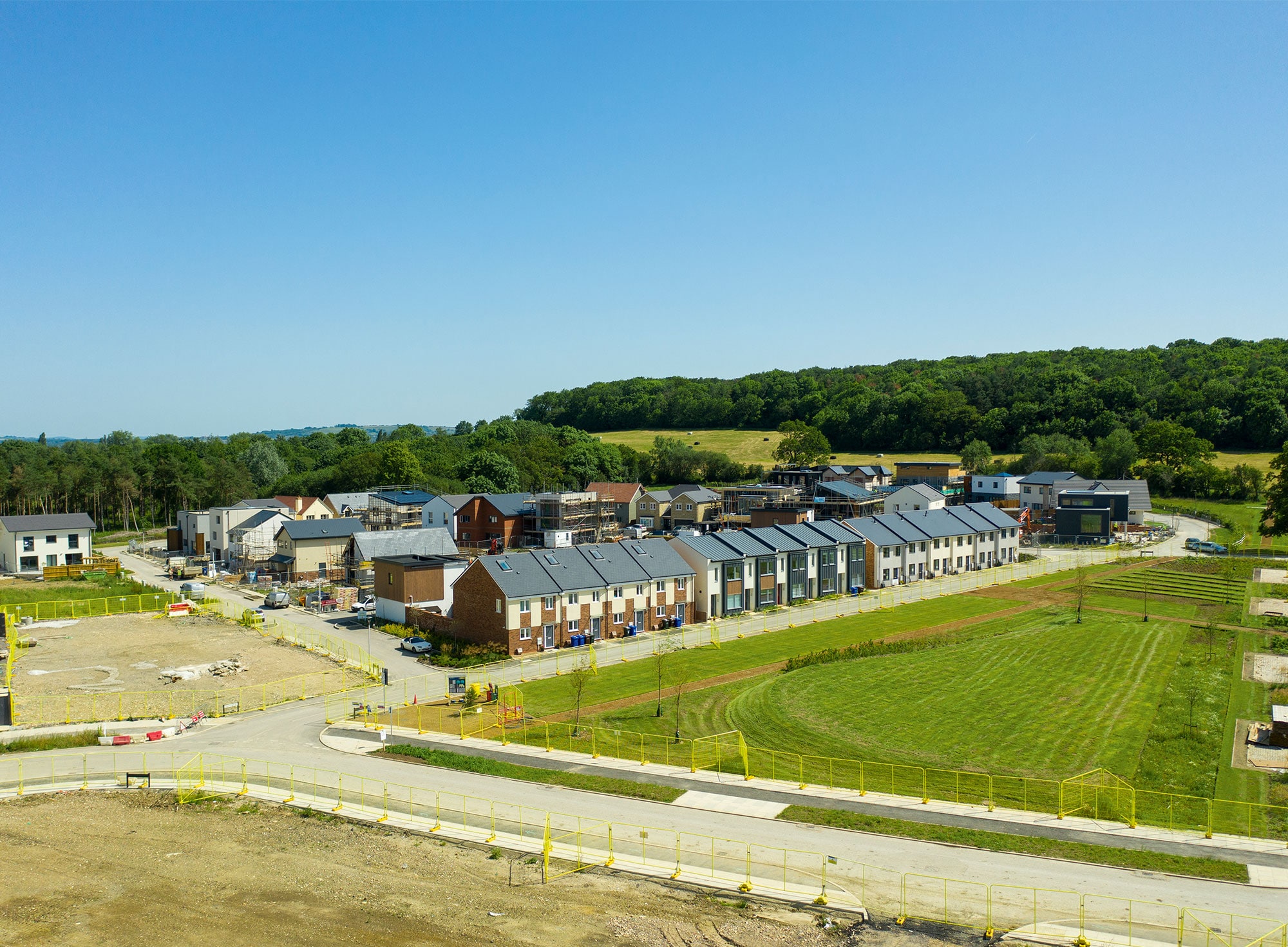 Aerial photo of custom build site