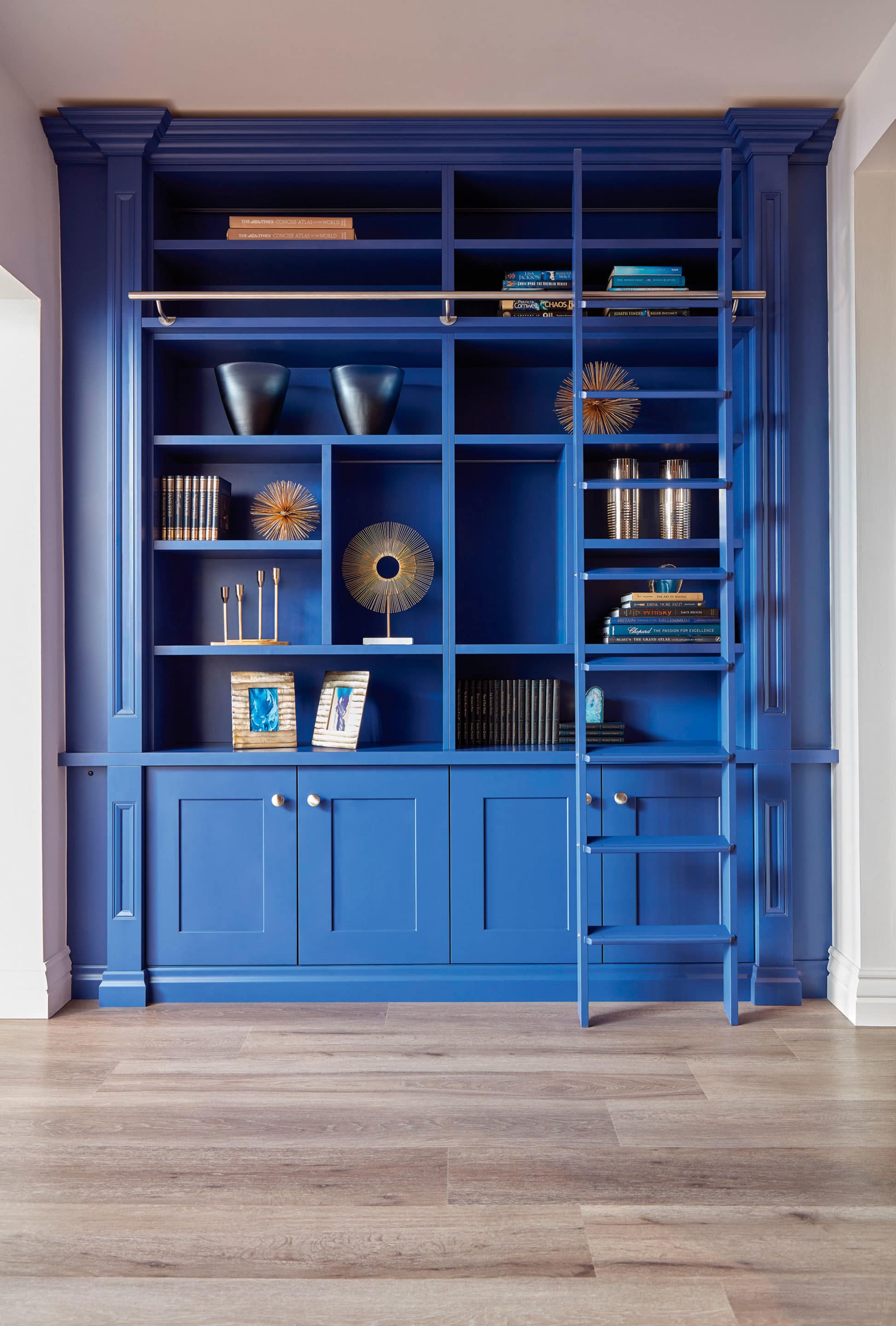 Blue wooden library 